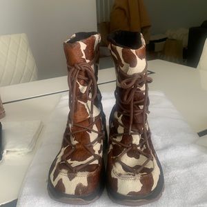 ULU cow print snow boots